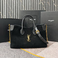 Saint Laurent Toy Cabas YSL Suede Tote Bag (Black)