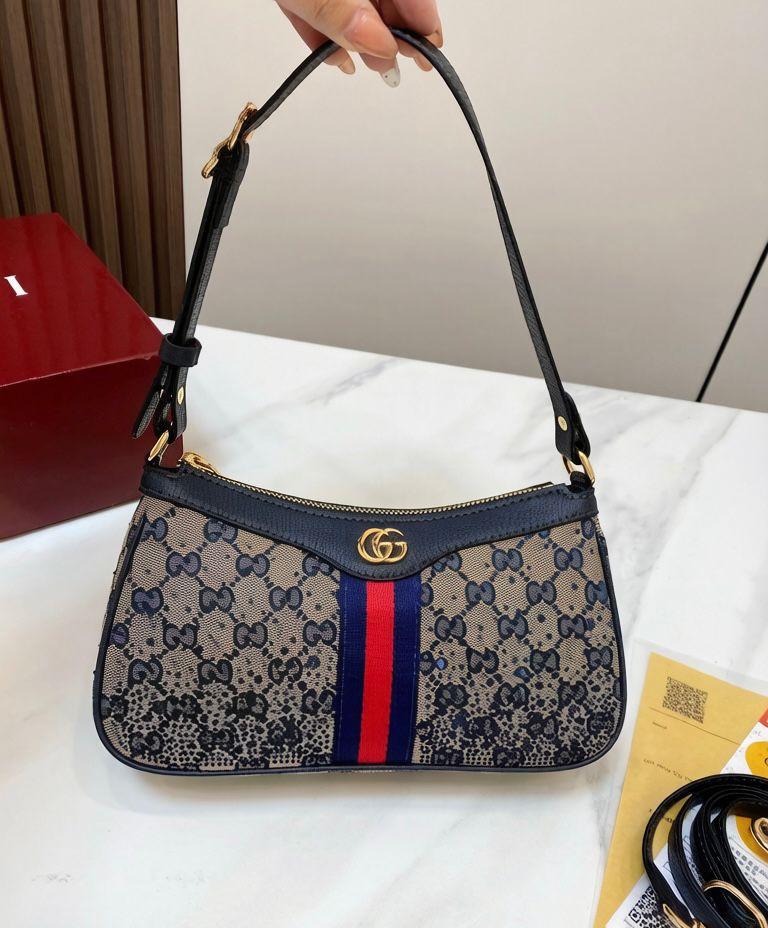 Gucci Ophidia Small Handbag (Beige/Blue GG Supreme)