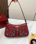 Gucci Ophidia Small Handbag with Crystals (Rosso Ancora)