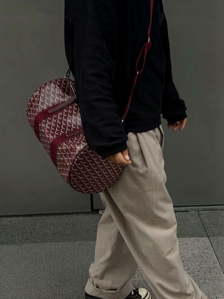 Goyard Boeing 45 Duffel Bag (Burgundy/Bordeaux)
