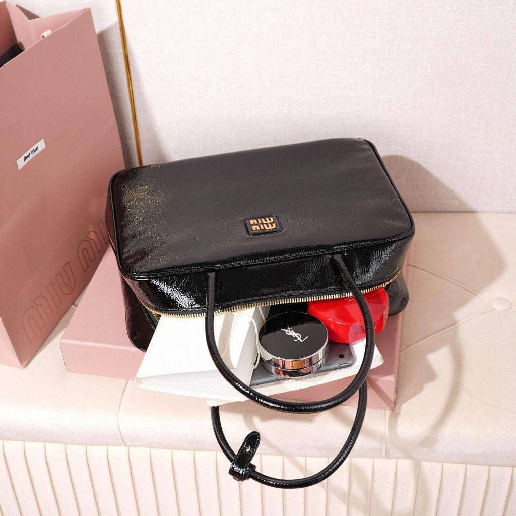 Miu Miu Beau Patent Leather Bag (Black)