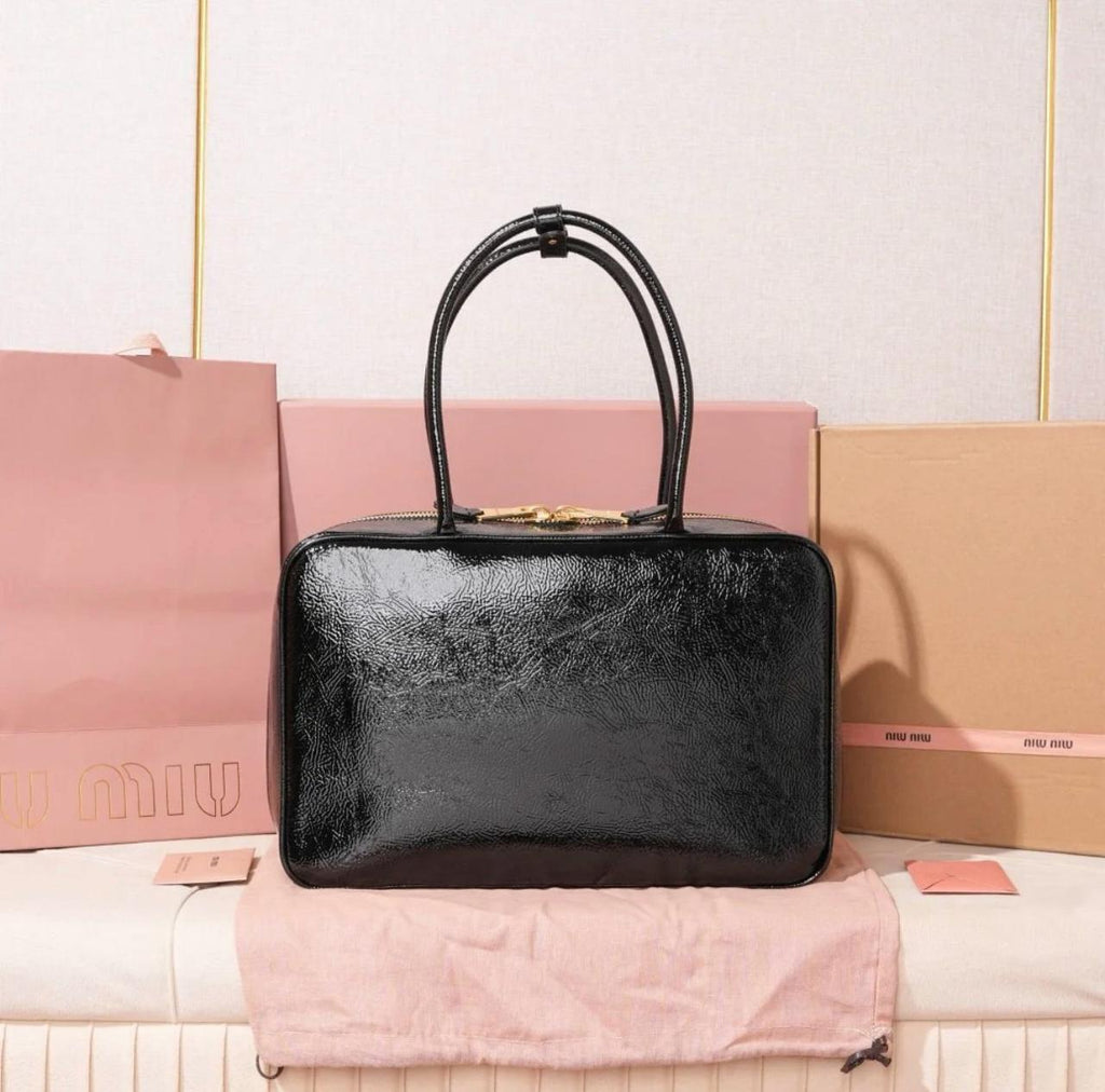 Miu Miu Beau Patent Leather Bag (Black)