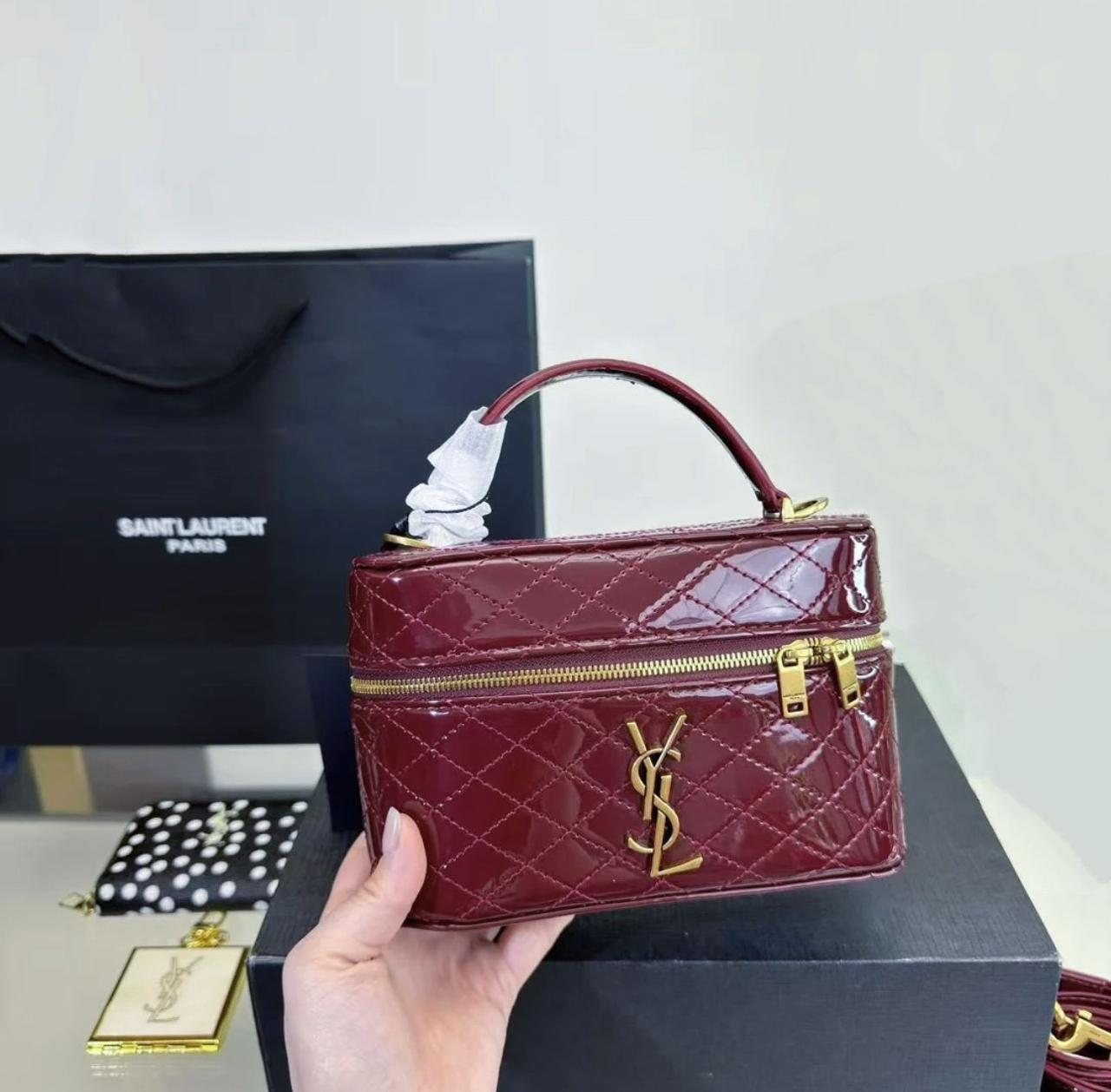 Saint Laurent Gaby Vanity Case (Burgundy/Bordeaux)