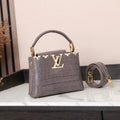 Louis Vuitton Capucines BB (Grey Crocodile-Effect Leather)