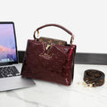 Louis Vuitton Capucines BB (Amarante Vernis Monogram / Monogram Canvas Flap)