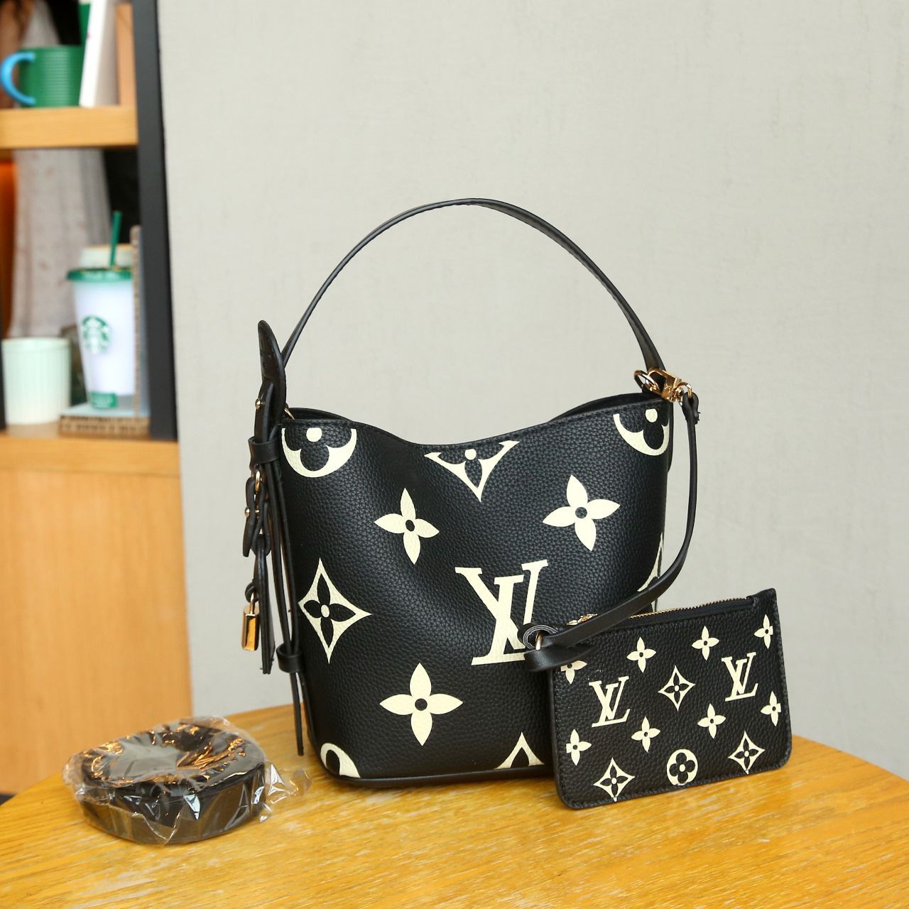 Louis Vuitton NéoNoé BB (Black/Beige Monogram Empreinte)