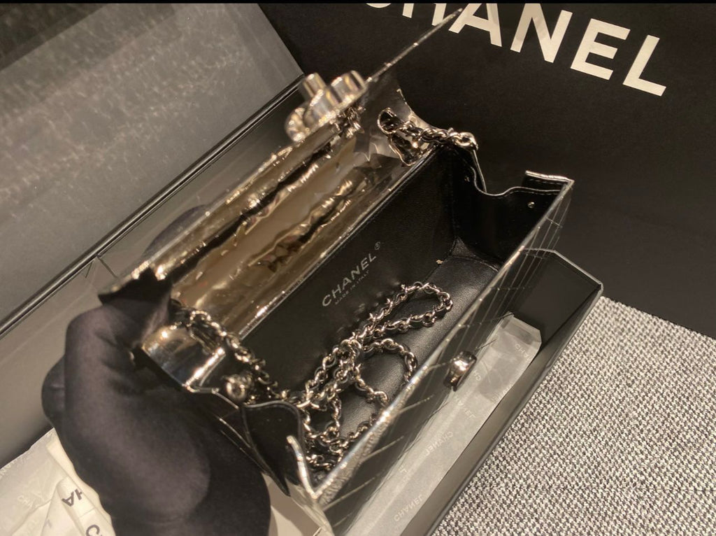 Chanel Limited Edition Quilted Plexiglass Flap Bag (Silver)