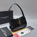 Saint Laurent Le 5 à 7 Hobo Bag (Black Patent Leather)