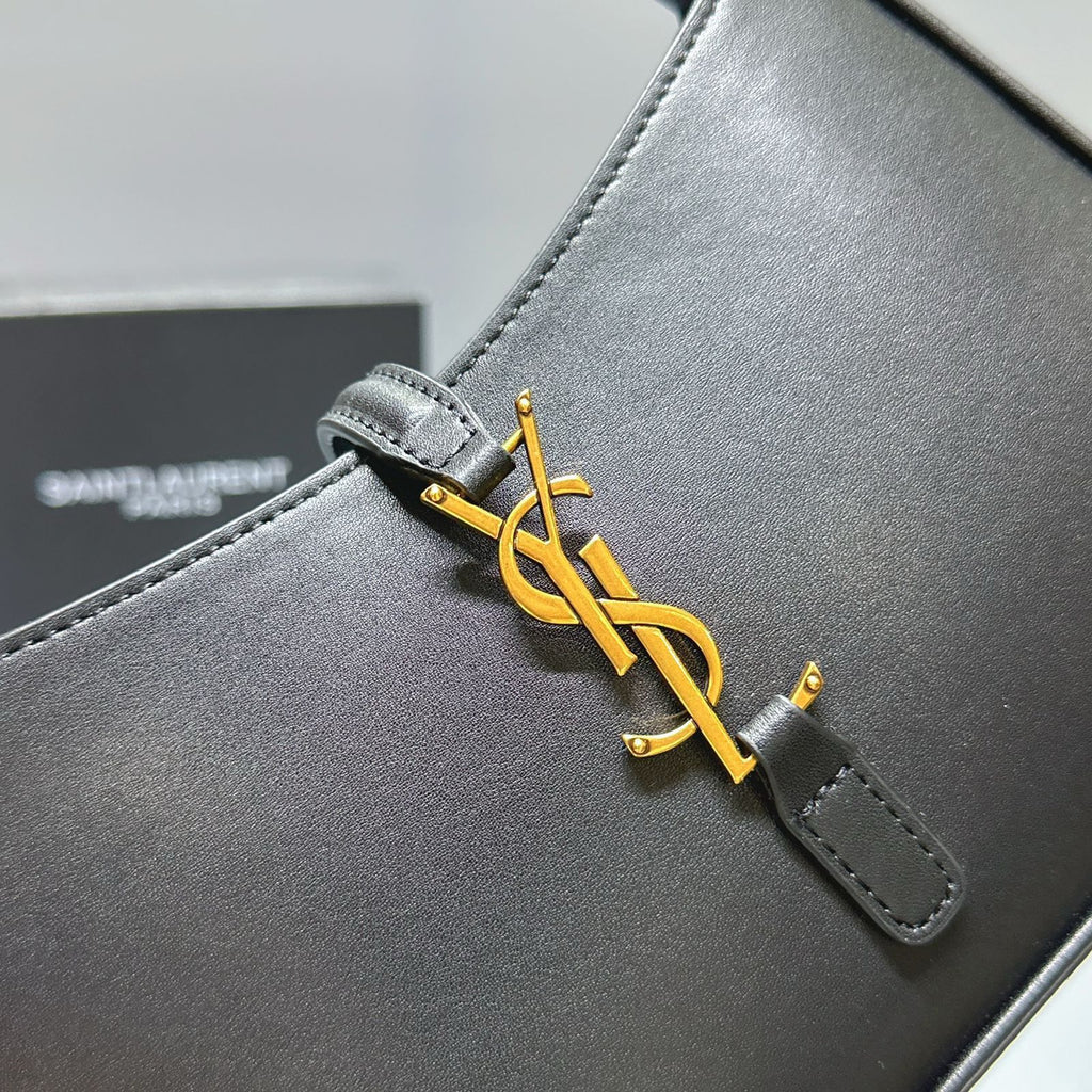 Saint Laurent Le 5 à 7 Hobo Bag (Black Smooth Leather)