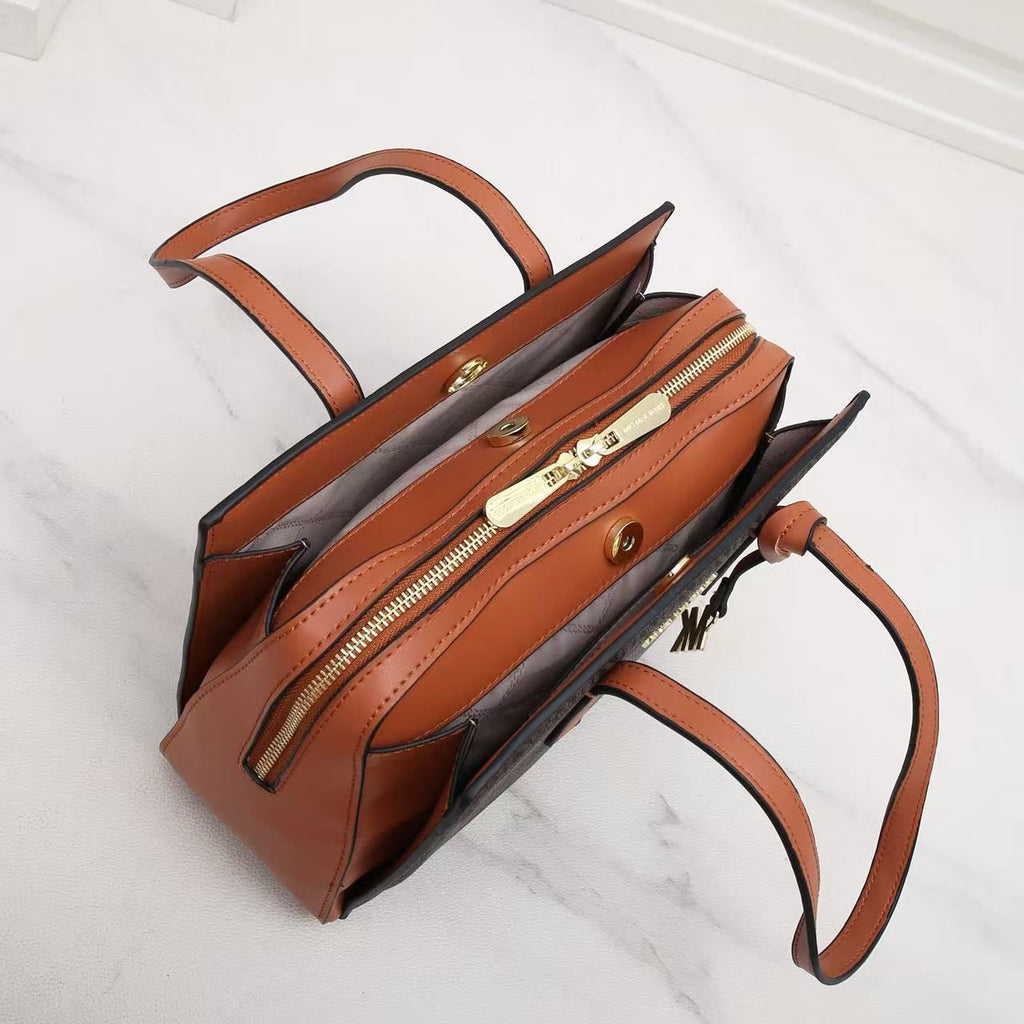 Michael Kors Marilyn Medium Logo Tote (Brown/Acorn)