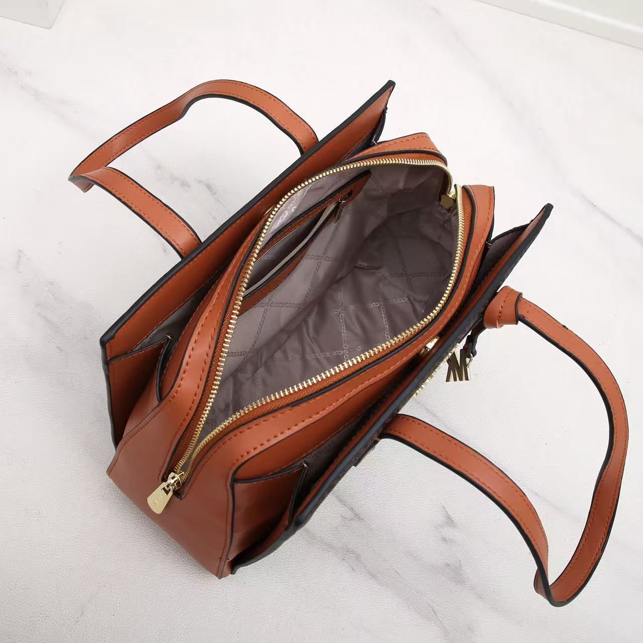 Michael Kors Marilyn Medium Logo Tote (Brown/Acorn)