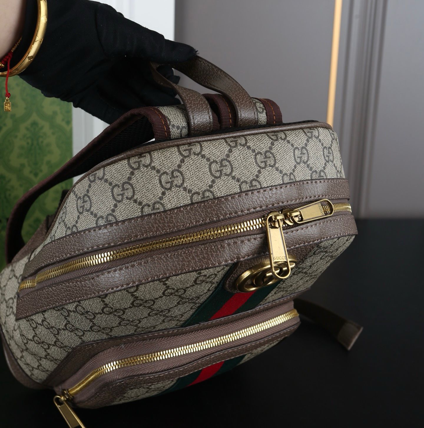 Gucci Ophidia Small Backpack (Beige/Ebony GG Supreme)