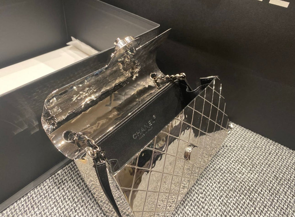 Chanel Limited Edition Quilted Plexiglass Flap Bag (Silver)