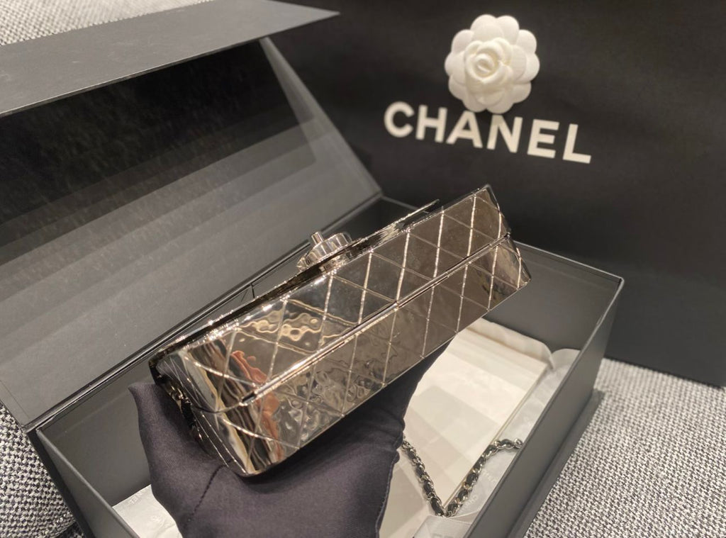 Chanel Limited Edition Quilted Plexiglass Flap Bag (Silver)