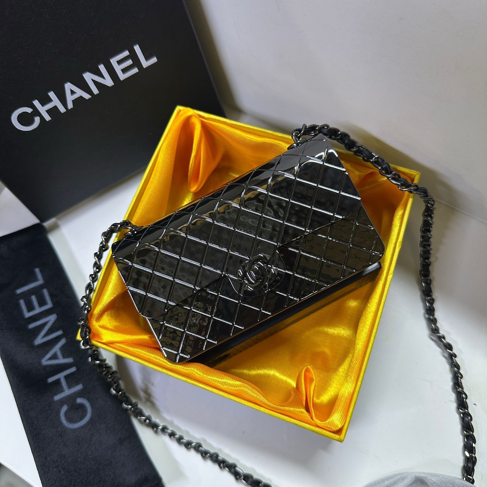 Chanel Limited Edition Quilted Plexiglass Flap Bag (Black)