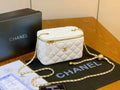 Chanel Vanity Case with Adjustable Gold Ball Chain (White)
