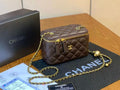 Chanel Vanity Case with Adjustable Gold Ball Chain (Dark Brown)