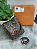 Louis Vuitton NéoNoé BB (Monogram Canvas with Caramel and Black (Noir) trim)