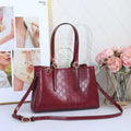 Gucci Signature Leather Tote (Burgundy/Dark Red)