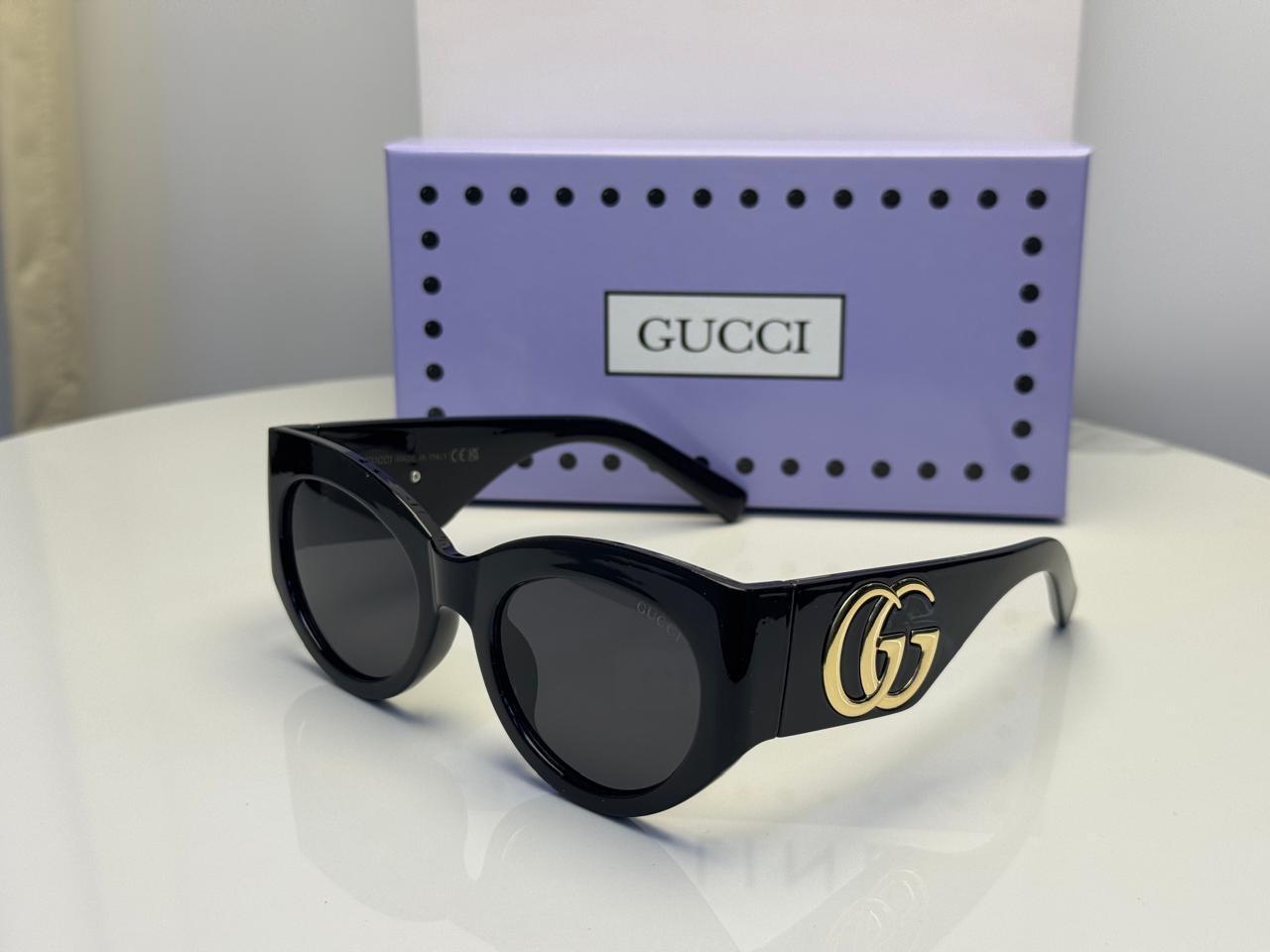 Gucci GG Cat-Eye Sunglasses with Gold-Tone Logo