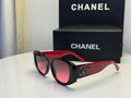 Chanel Two-Tone CC Logo Sunglasses in Black and Red