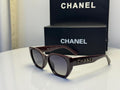 Chanel Logo Temple Burgundy Sunglasses