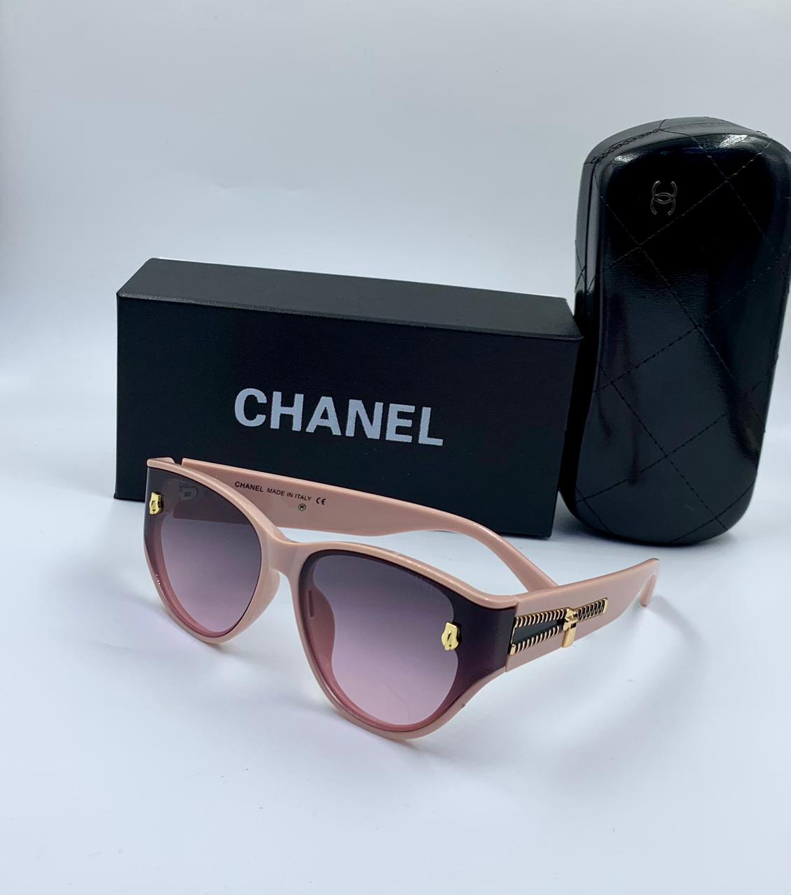 Chanel Zipper Detail Cat-Eye Sunglasses in Rose