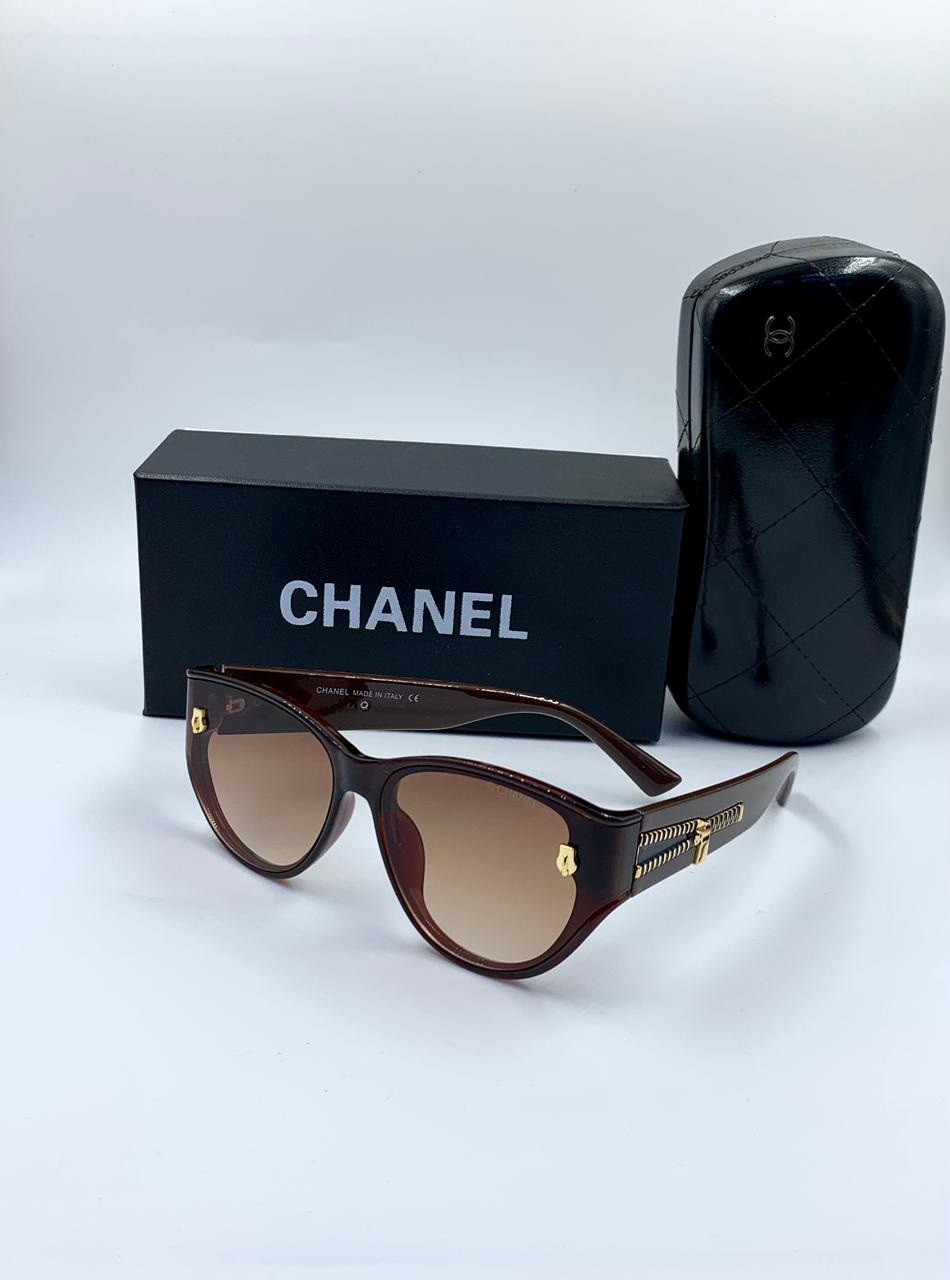 Chanel Zipper Detail Cat-Eye Sunglasses in Burgundy