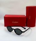 Cartier Piccadilly Oval Sunglasses (Black/Grey)