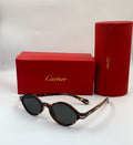 Cartier Piccadilly Oval Sunglasses (Tortoiseshell/Grey)