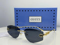 Gucci Rimless Cat-Eye Sunglasses with Crystal GUCCI Logo