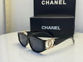 Chanel Pearl CC Logo Sunglasses in Black