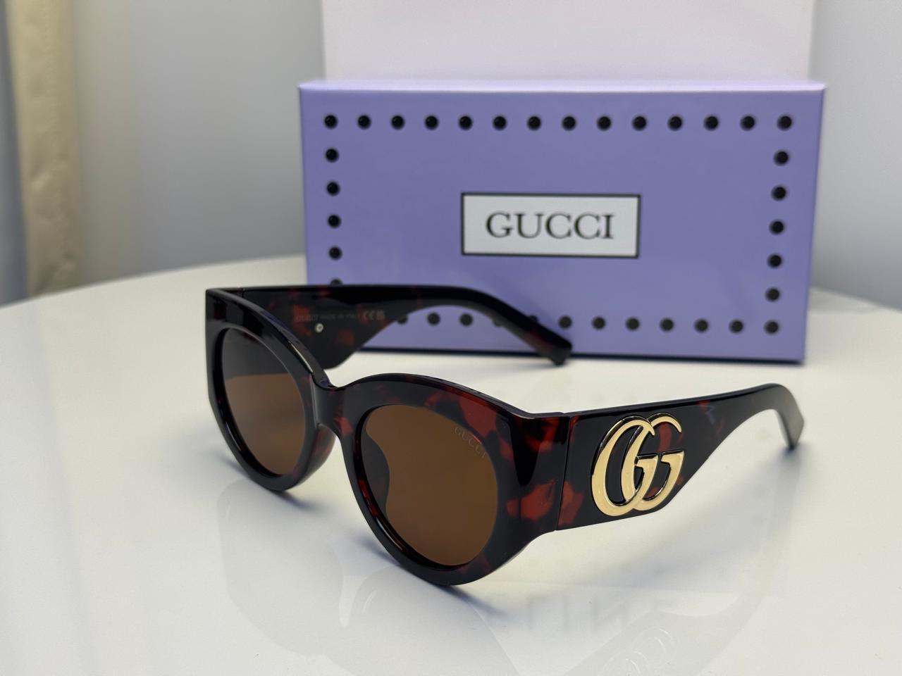 Gucci GG Marmont Cat-Eye Tortoiseshell Sunglasses