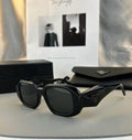 Prada Symbole Geometric Acetate Sunglasses in Black