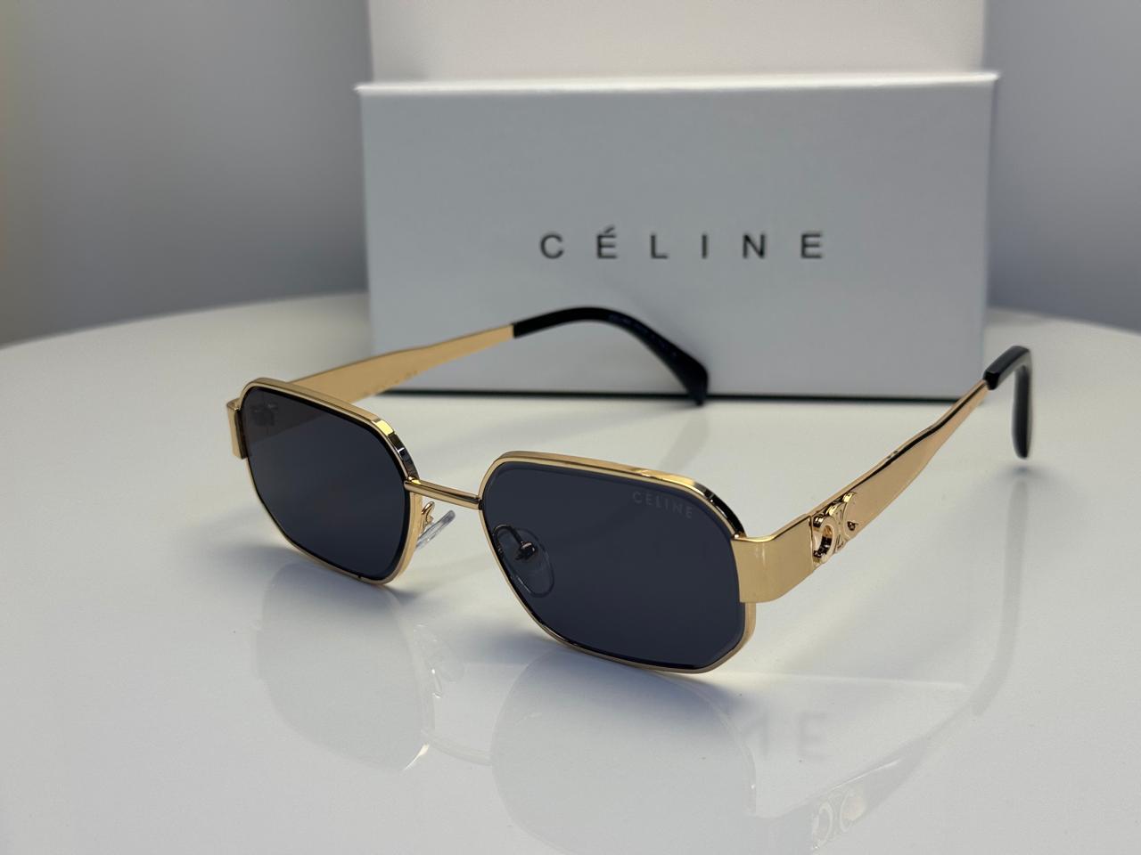 Celine Triomphe Metal 01 Sunglasses in Gold/Smoke