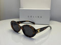 Celine Triomphe Oval Sunglasses in Tortoise