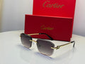 Cartier Panthère de Cartier Rimless Sunglasses (Gold/Grey Gradient)