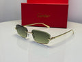 Cartier Panthère de Cartier Rimless Sunglasses (Gold/Green Gradient)