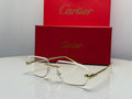 Cartier Panthère de Cartier Rimless Sunglasses (Gold/Clear)