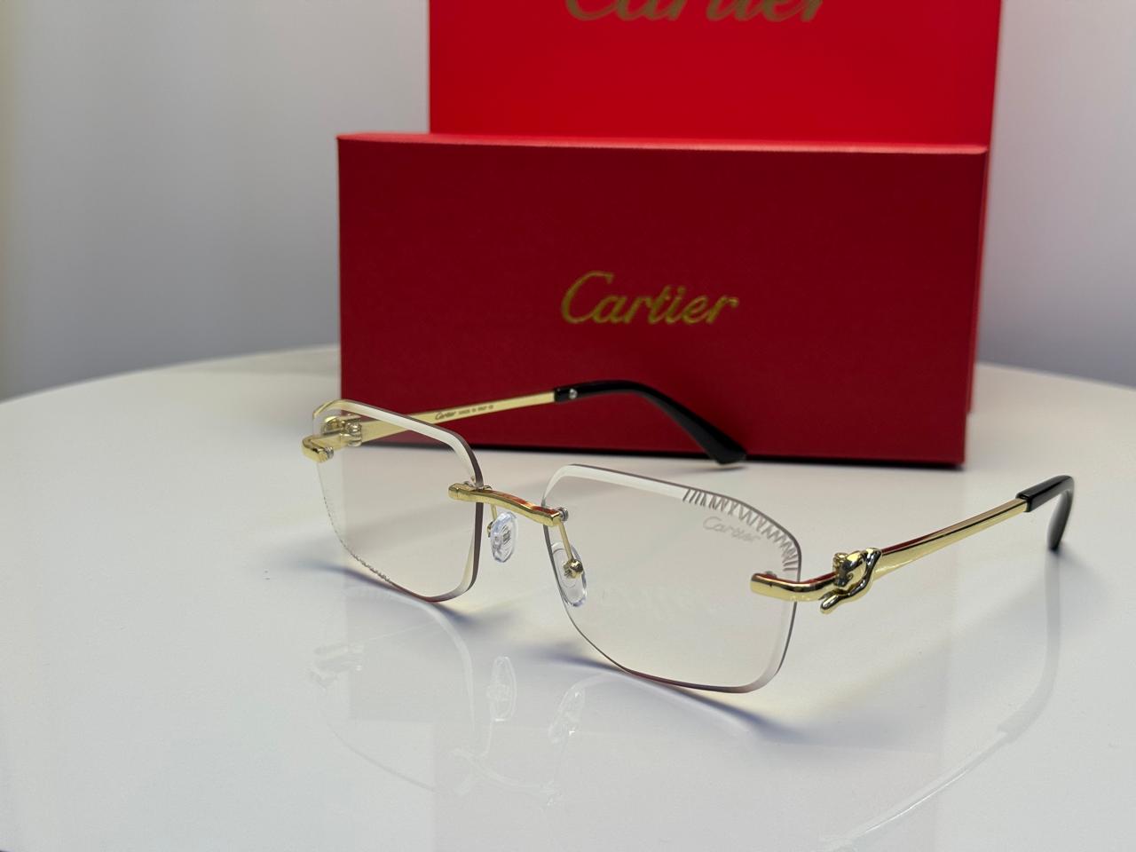 Cartier Panthère de Cartier Rimless Eyewear (Gold/Clear)