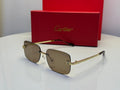 Cartier Panthère de Cartier Rimless Sunglasses (Gold/Brown)