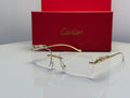 Cartier Panthère de Cartier Rectangular Glasses (Gold/Clear)