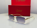 Cartier Panthère de Cartier Rectangular Sunglasses (Gold/Purple Gradient)