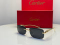 Cartier Panthère de Cartier Rectangular Sunglasses (Gold/Grey)