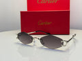 Cartier C Décor Rimless Geometric Sunglasses (Silver/Grey Gradient)
