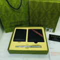 Gucci Signature Leather Wallet & Accessory Set with Web Detail