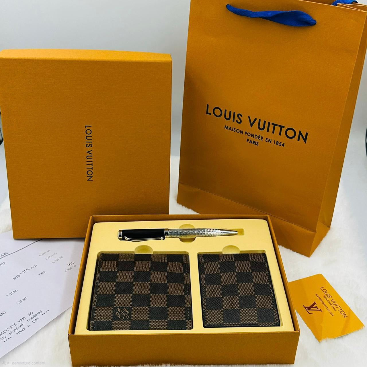 Louis Vuitton Damier Ebene Wallet & Accessory Set