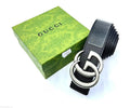 Gucci Interlocking G Belt (Black/Distressed Silver)