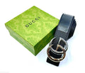 Gucci Interlocking G Belt (Black/Champagne Gold)