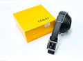 Fendi FF Motif Belt (Black / Silver Hardware)
